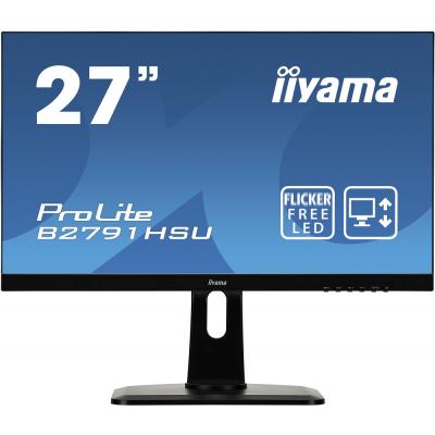 27" Black LED Monitor Full HD Speakers Height Adjustable VGA and HDMI